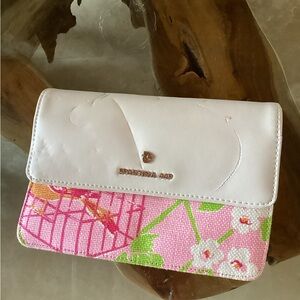 Spartina 449 White and Pink Floral Clutch
